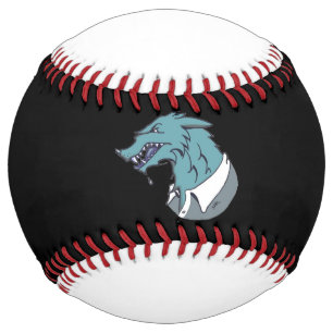Blue Werewolf black and white softball