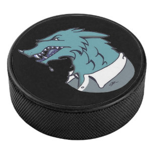 Blue Werewolf black hockey puck
