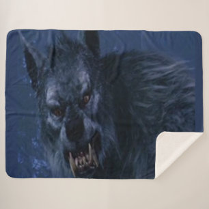 BLUE WEREWOLF SHERPA BLANKET