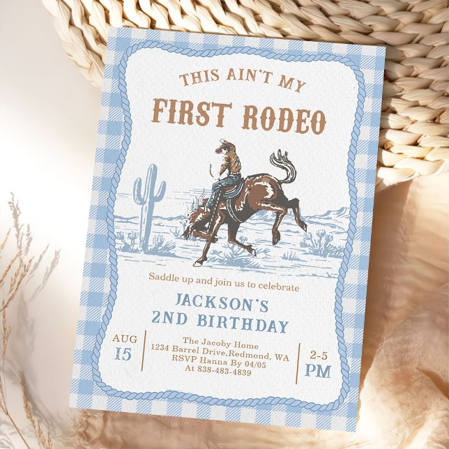 Blue Western Cowboy Birthday Invitation  (Creator Uploaded)