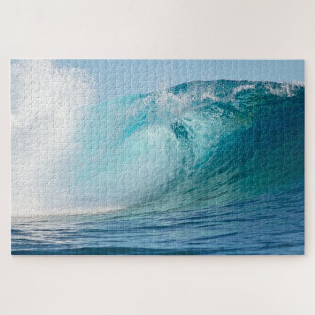 Blue wet Pacific ocean big wave break Jigsaw Puzzle (Horizontal)