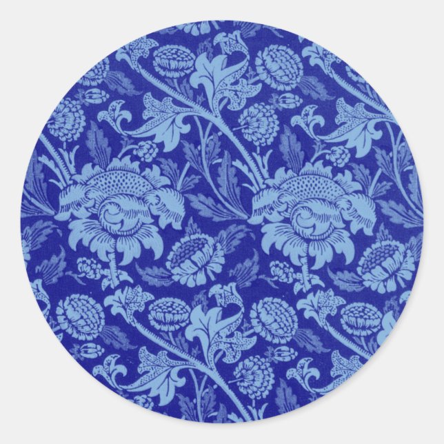 Blue Wey by William Morris Classic Round Sticker (Front)