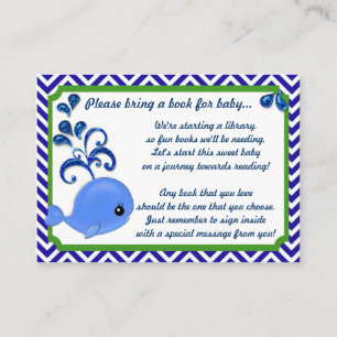 Blue Whale Baby Baby Shower Book Insert Request