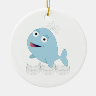 Blue Whale Ceramic Tree Decoration