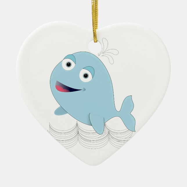 Blue Whale Ceramic Tree Decoration (Front)