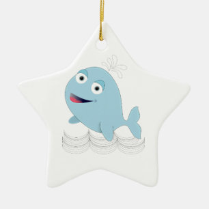 Blue Whale Ceramic Tree Decoration