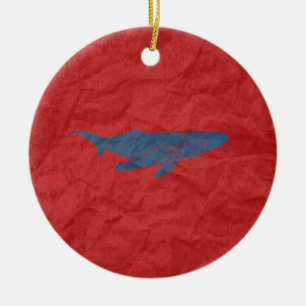 Blue Whale Ceramic Tree Decoration