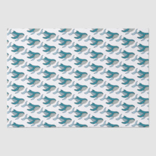 Blue Whale cute kids pattern Tissue Paper
