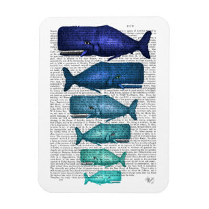 Blue Whale Family Magnet