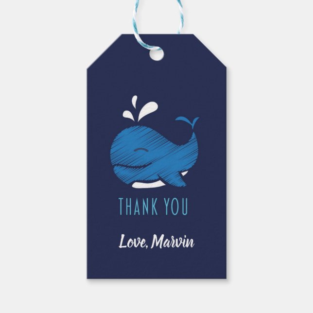 Blue Whale Gift tag (Front)