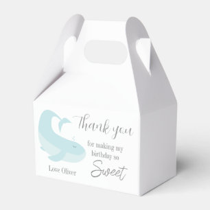 Blue Whale Green Pastel Birthday party Thank you Favour Box