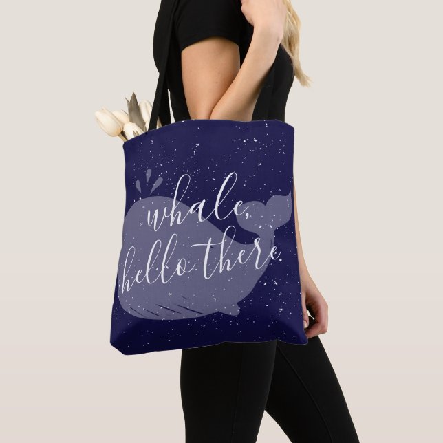 Blue Whale, Hello There Tote Bag (Close Up)