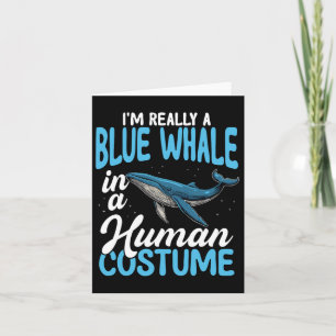 Blue Whale In Human Costume Funny Card