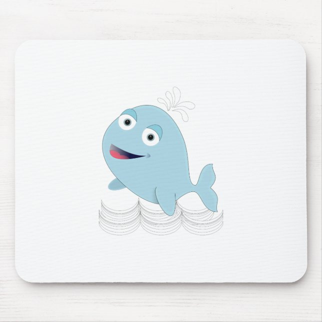 Blue Whale Mouse Pad (Front)
