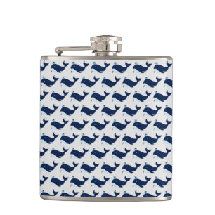 Blue Whale, Nautical Hip Flask