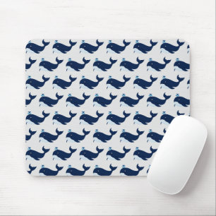 Blue Whale, Nautical Mouse Pad
