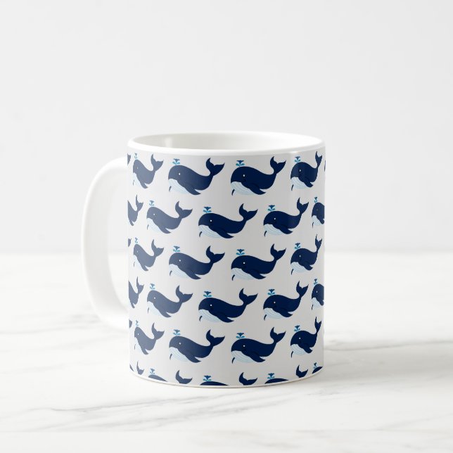 Blue Whale, Nautical Mug (Front Left)