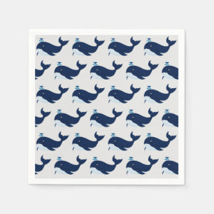 Blue Whale, Nautical Napkin