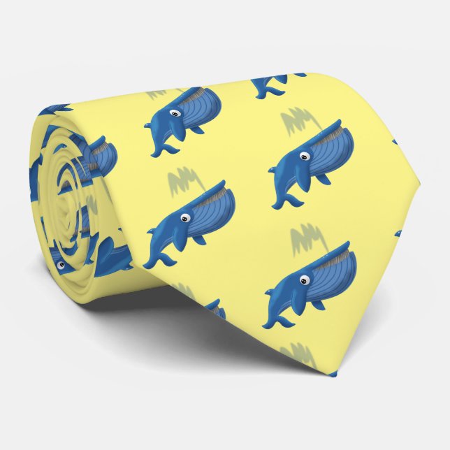 Blue Whale Neck Tie (Rolled)