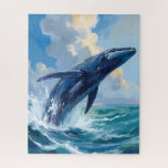 Blue Whale Ocean Animal Painting Jigsaw Puzzle<br><div class="desc">Blue Whale Ocean Animal Painting Jigsaw Puzzle</div>