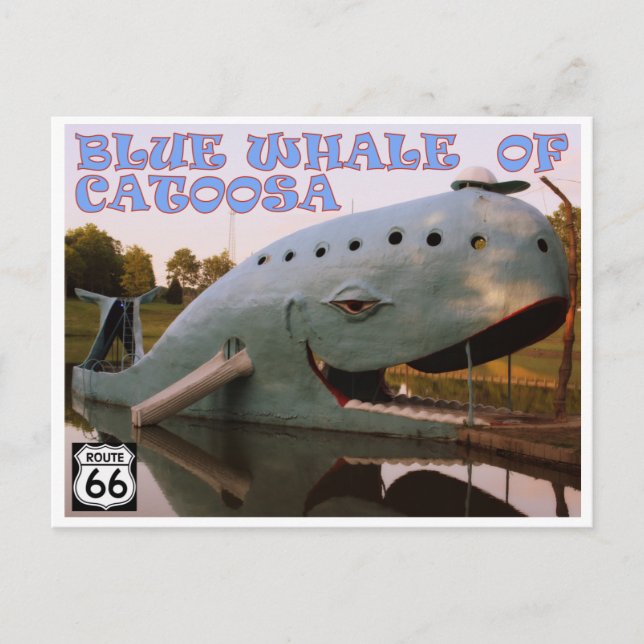 Blue Whale of Catoosa Route 66 Postcard (Front)
