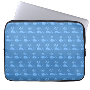 Blue Whale Pattern. Laptop Sleeve