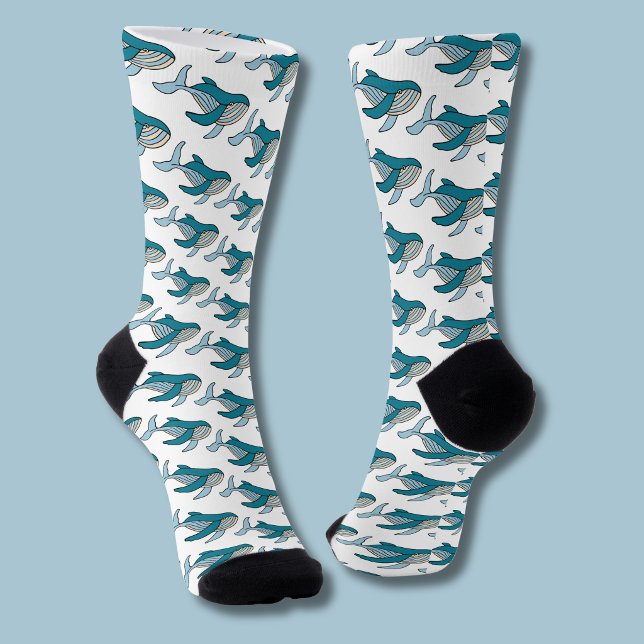 Blue Whale Pattern Socks (Blue whale socks)