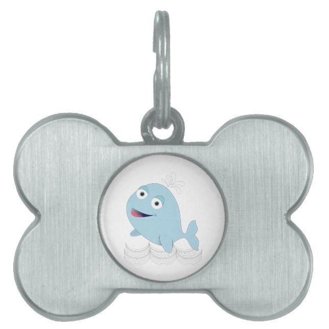 Blue Whale Pet Name Tag (Front)