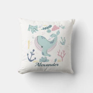 Blue Whale Sea Life Baby Ocean Marine Life Cushion
