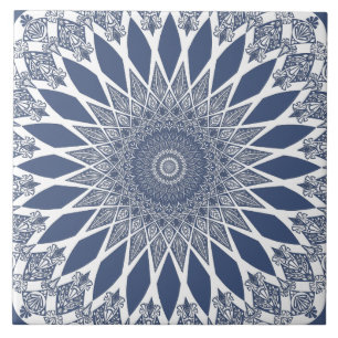 Blue Whale Shark Tristyns Mandala Ceramic Tile