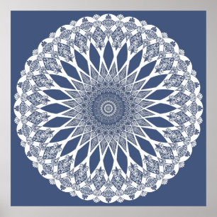 Blue Whale Shark Tristyns Mandala Poster