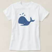 Blue Whale Silhouette Minimalist Graphic T-Shirt