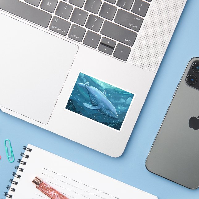 Blue whale  Small (Laptop w/ iPhone)