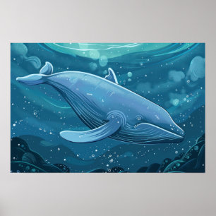 Blue whale  Small Poster