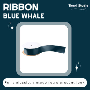 Blue Whale Summer Simple Plain Modern Elegant  Satin Ribbon