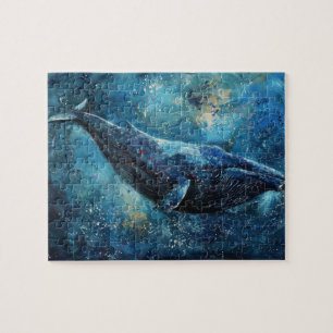 Blue whale swimming in the sea jigsaw puzzle
