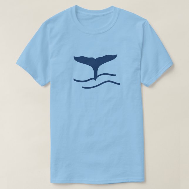 Blue Whale tail silhouette T-Shirt (Design Front)