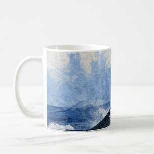 Blue Whale Tail Splashing in Ocean Art Coffee Mug
