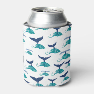 Blue Whale Tail Waves Sea Animal Ocean Marine Can Cooler