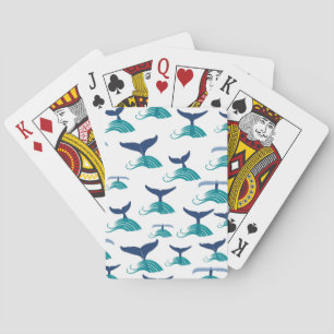 Blue Whale Tail Waves Sea Animal Ocean Marine Playing Cards