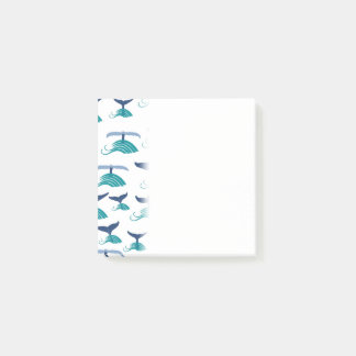 Blue Whale Tail Waves Sea Animal Ocean Marine Post-it Notes