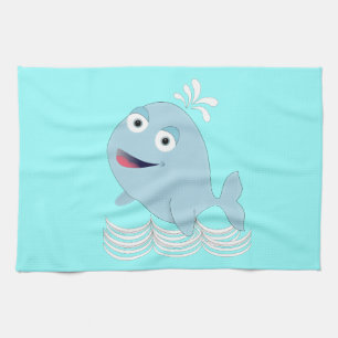 Blue Whale Tea Towel