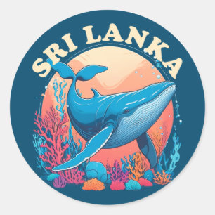 Blue whale watching in Sri Lanka Classic Round Sticker