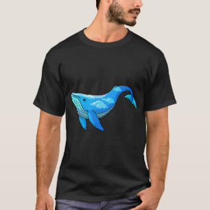 Blue whale with clouds T-Shirt