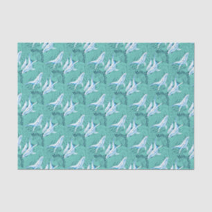 Blue Whales Family Teal Tissue Paper