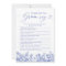 Blue What Did The Groom Say Bridal Shower Game