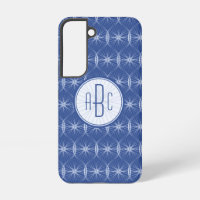 Blue wheel pattern monogram