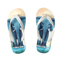 Blue Whimsical Baby Elephant,