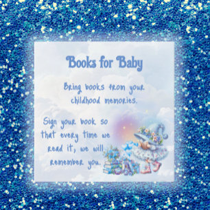 Blue Whimsical Blueberry Gnome Books for Baby Card