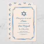Blue Whimsical Handwritting Bar Mitzvah Invitation<br><div class="desc">Blue Whimsical Handwritting Bar Mitzvah Invitation</div>